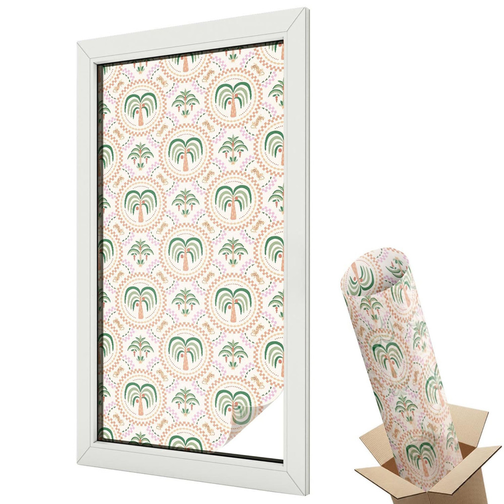 Mleczna folia na okno witraż Geometria niebieskich wzorów