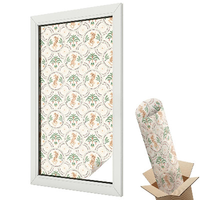 Dekoracyjna folia okienna Tropikalny wzór retro