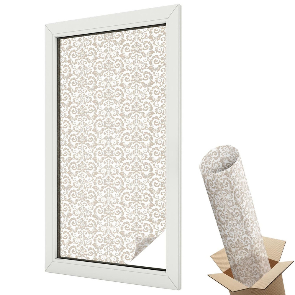 Mleczna folia na okno witraż Kolorowe motywy owocowe i roślinne