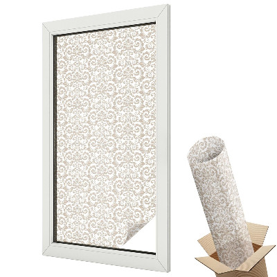 Mleczna folia na okno witraż Klasyczny ornament liściasty