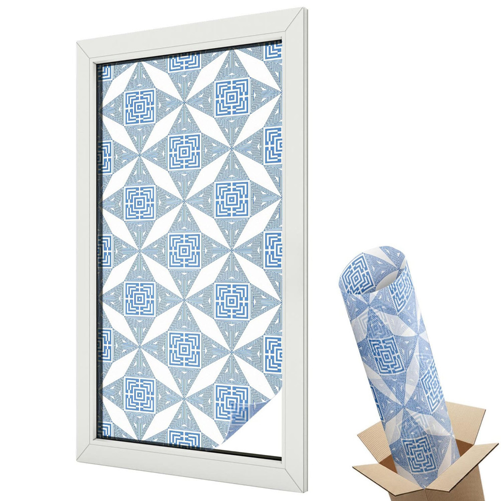 Dekoracyjna folia okienna Błękitna mozaika geometryczna