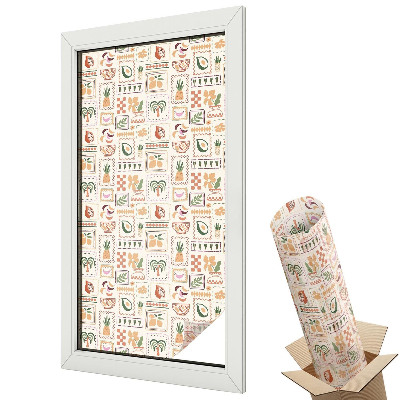 Witraż naklejka na okno Cytrusowo-rybny motyw