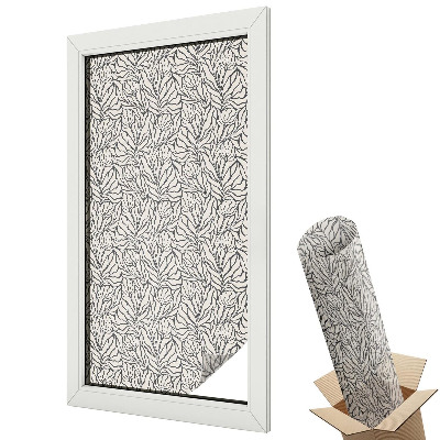 Mleczna folia na okno witraż Roślinny wzór klasyczna symetria