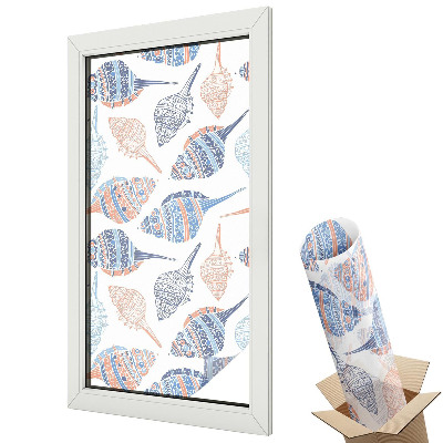 Witraż naklejka na okno Muszle morskie w stylu boho