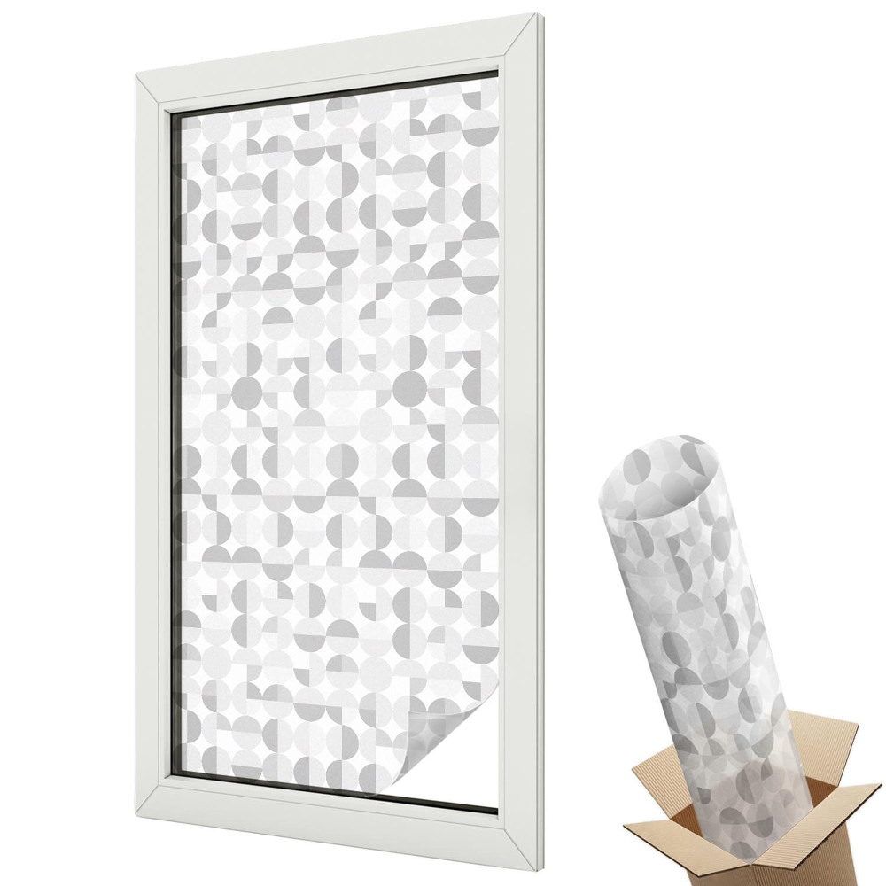 Witraż naklejka na okno Kolorowe figury geometryczne nowoczesny wzór