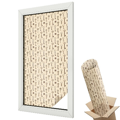 Mleczna folia na okno witraż Ptaki i rośliny klasyczne wzory