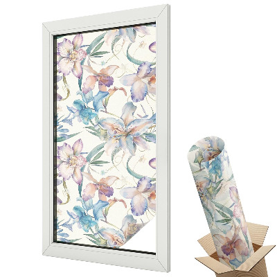 Mleczna folia na okno witraż Leśny motyw rustykalna kompozycja pełna ciepła