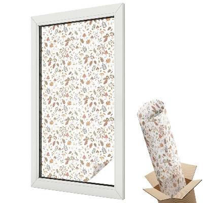 Dekoracyjna folia okienna Jesienne motywy rustykalne liście i grzyby