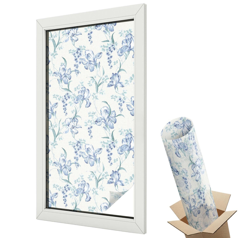 Mleczna folia na okno witraż Abstrakcyjne kształty w harmonijnych barwach