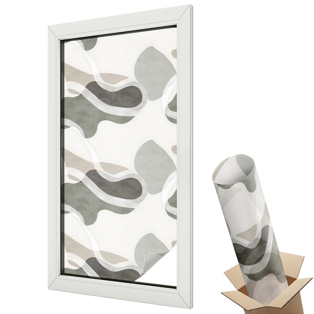 Witraż naklejka na okno Jesienne motywy rustykalne liście i grzyby