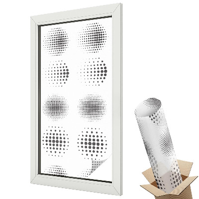 Mleczna folia na okno witraż Geometryczne okręgi minimalistyczne