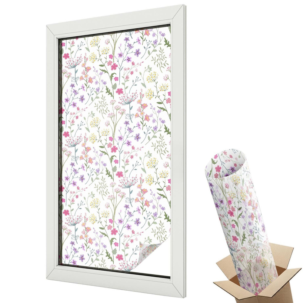 Dekoracyjna folia okienna Kwiatowy wzór roślinny