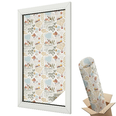 Mleczna folia na okno witraż Nowoczesny minimalizm kontrastowy