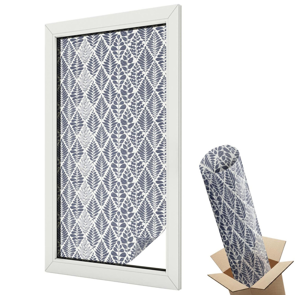 Dekoracyjna folia okienna Eleganckie ornamenty roślinne w zieleni i różu