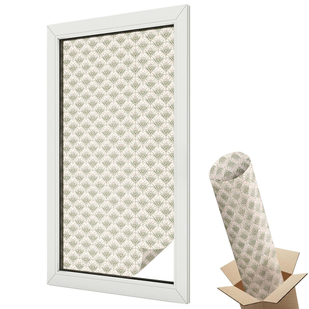 Mleczna folia na okno witraż Kolorowe faliste linie symetryczny wzór