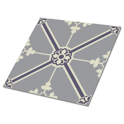 Panele winylowe samoprzylepne Kwiatowy wzór na szarym tle