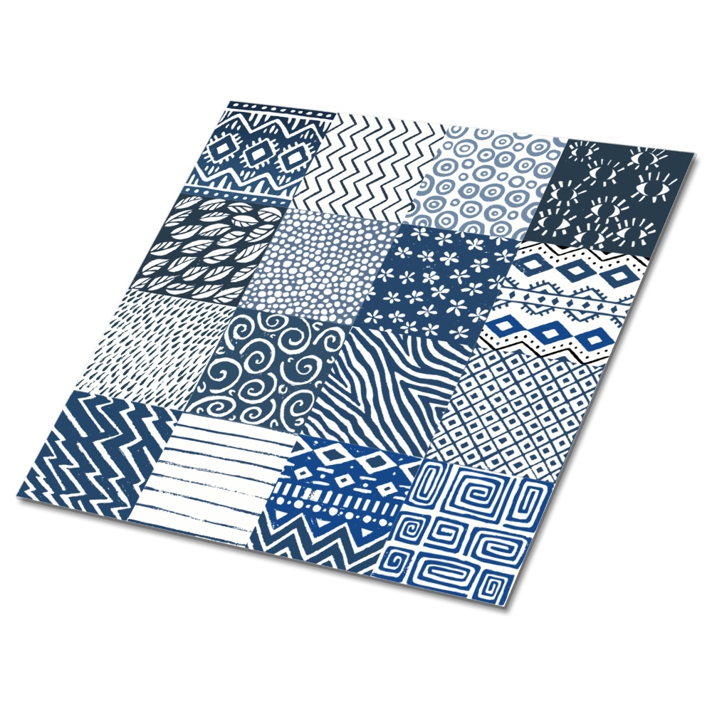 Panele winylowe Niebieskie wzory geometryczne i abstrakcyjne