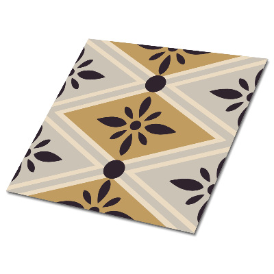 Panele winylowe samoprzylepne Geometryczne kwiaty w odcieniach brązu