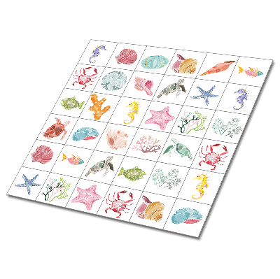 Panele winylowe Motyw morski z muszlami i zwierzętami