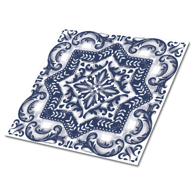 Płytki winylowe samoprzylepne Motyw arabeski w odcieniach niebieskiego