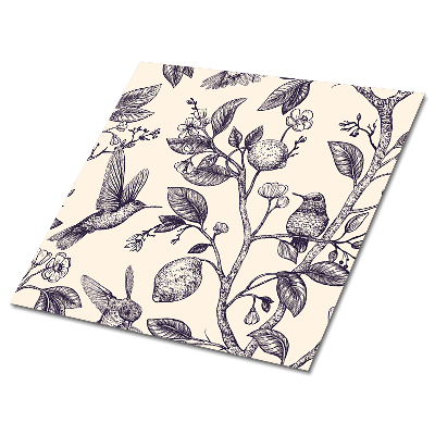 Panele winylowe samoprzylepne Motyw ptaków i cytrusów na gałęziach