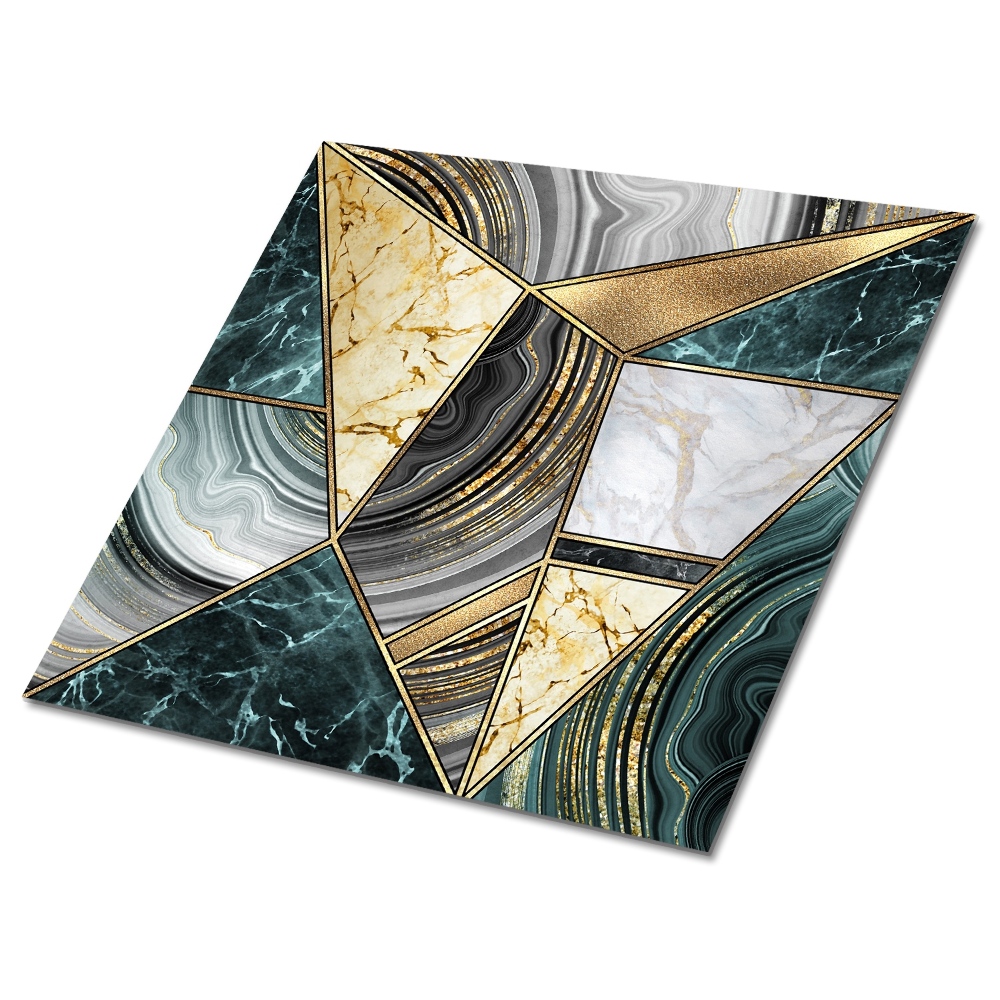 Panele winylowe samoprzylepne Geometria marmurowych wzorów z metalicznymi akcentami