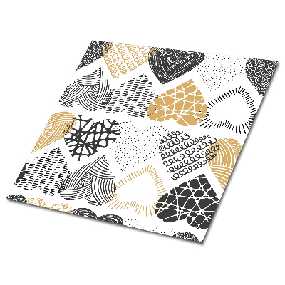 Płytki pcv Motyw serc z geometrycznymi wzorami