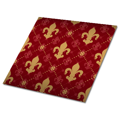 Płytki winylowe samoprzylepne Motyw lilii na czerwonym tle