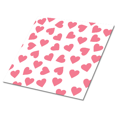 Płytki winylowe Różowe serca na białym tle