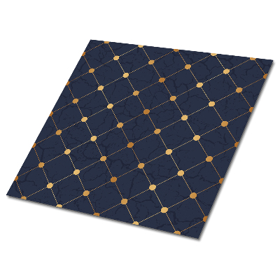 Panele winylowe samoprzylepne Niebieska mozaika z złotymi akcentami