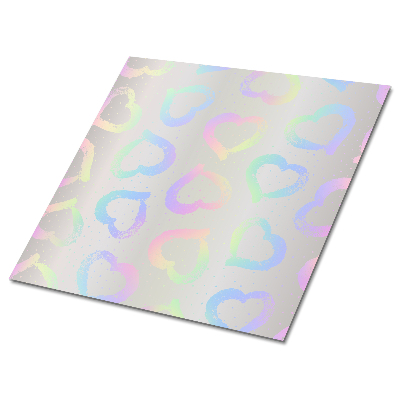 Płytki winylowe samoprzylepne Pastelowe serca na lustrzanym tle