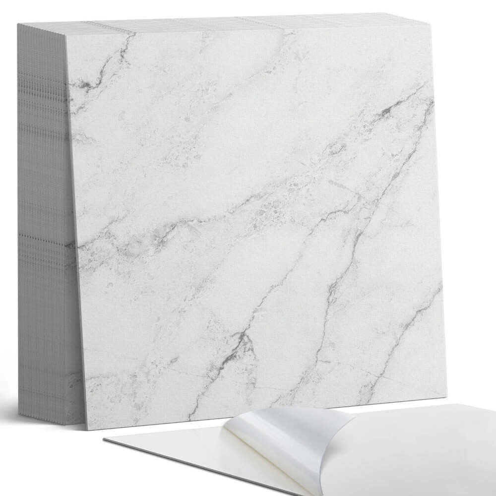 Kafelki samoprzylepne Marmurowy wzór w białej elegancji