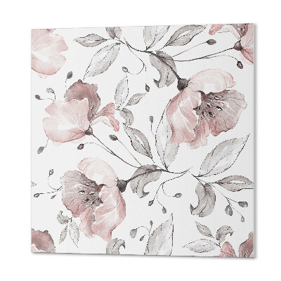 Samoprzylepne płytki na ścianę Wzór kwiatów w technice akwarelowej