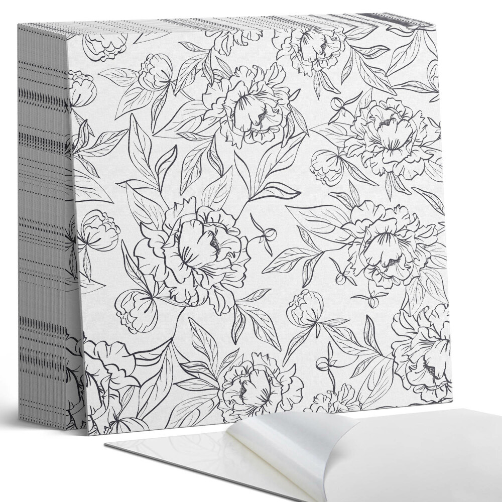 Kafelki samoprzylepne Kwiatowa kompozycja z zielonymi liśćmi