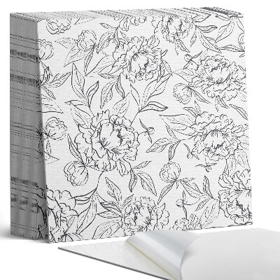 Kafelki samoprzylepne Kwiatowa kompozycja z zielonymi liśćmi