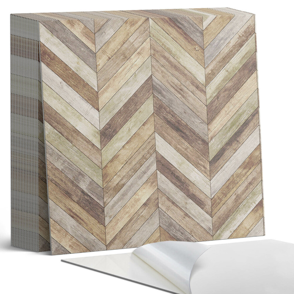 Kafelki samoprzylepne Wzór jodełkowy z drewnianych desek