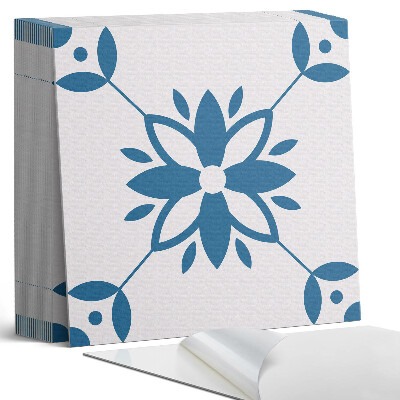 Samoprzylepne płytki na ścianę Kwiatowy motyw z zielonymi liśćmi