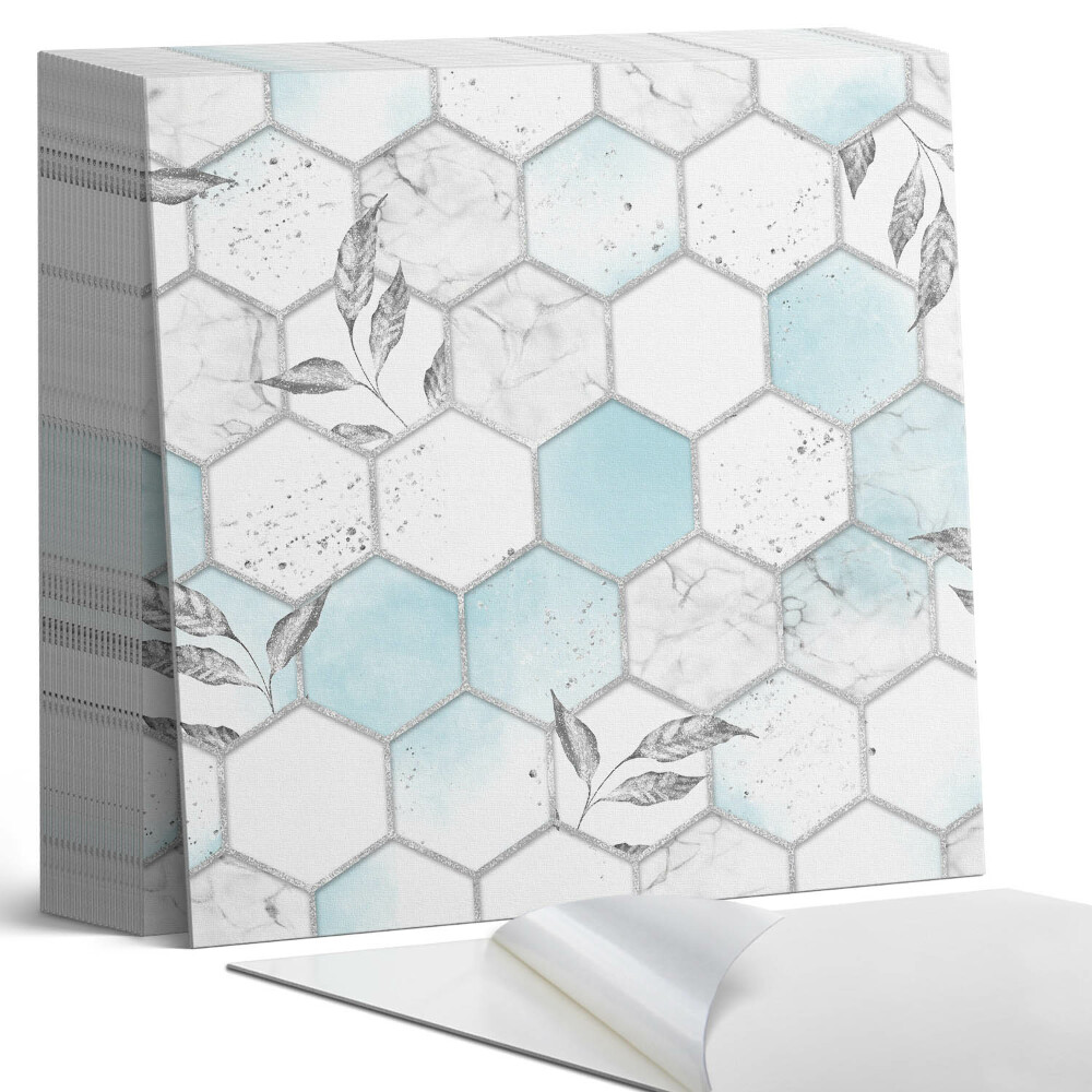 Samoprzylepne płytki na ścianę Heksagonalna mozaika z liśćmi