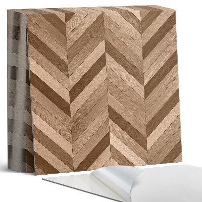 Samoprzylepne płytki Motyw jodełki z drewnianym akcentem