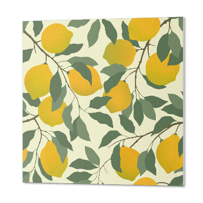 Samoprzylepne płytki na ścianę Botanika w odcieniu cytryny