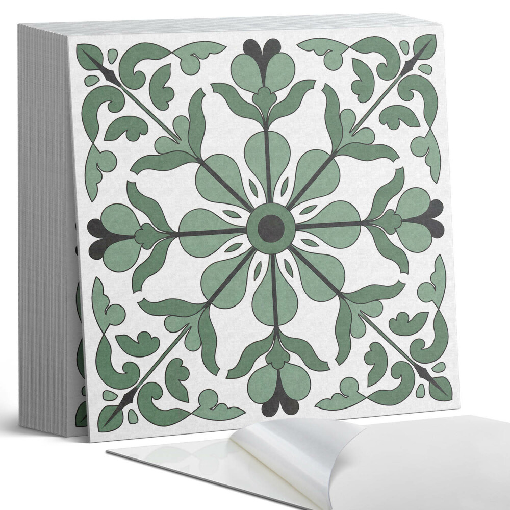 Samoprzylepne płytki Roślinna symetria w harmonijnym stylu