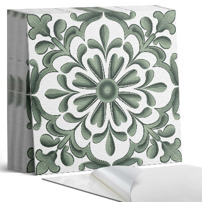 Samoprzylepne płytki na ścianę Motyw roślinny w kole