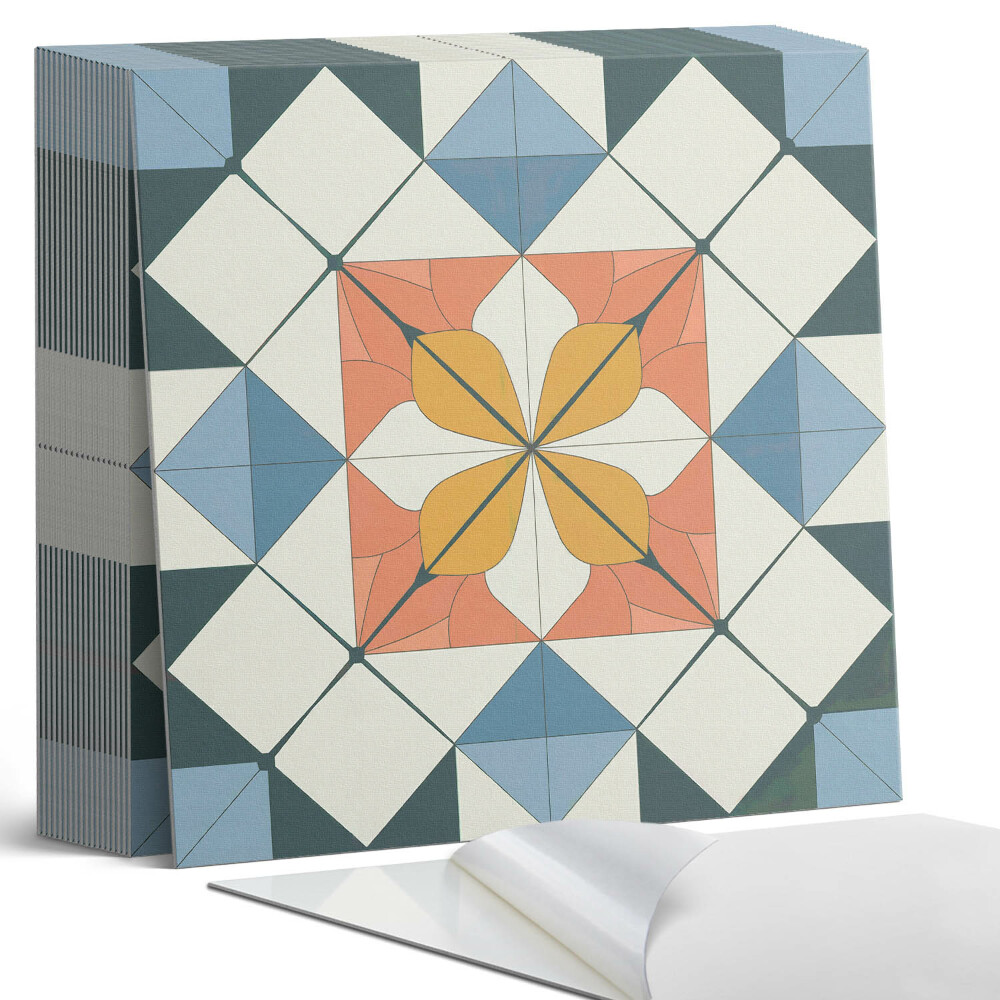 Samoprzylepne płytki Kwiatowy motyw w geometrycznych kształtach