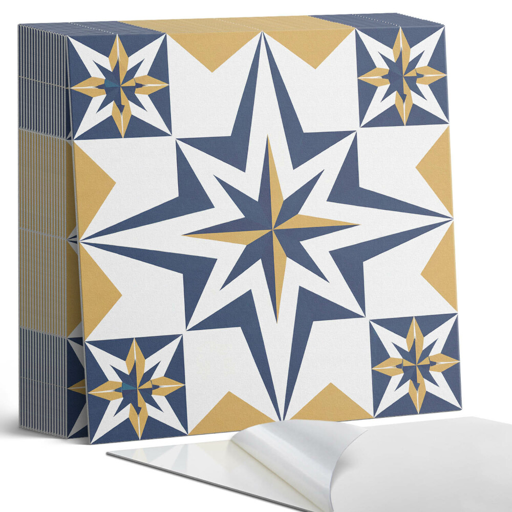 Samoprzylepne płytki Wzór geometrycznych gwiazd na kwadratach