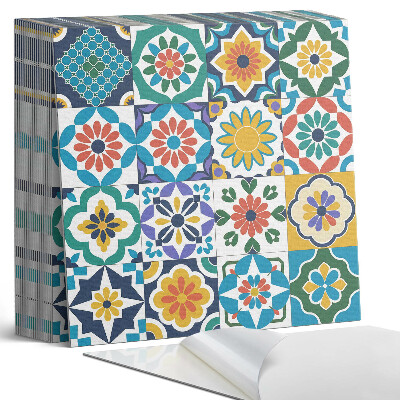 Kafelki samoprzylepne Kwiatowo-geometryczne kompozycje