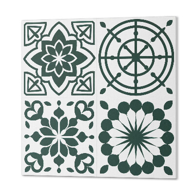 Samoprzylepne płytki na ścianę Geometryka z kwiatowym akcentem