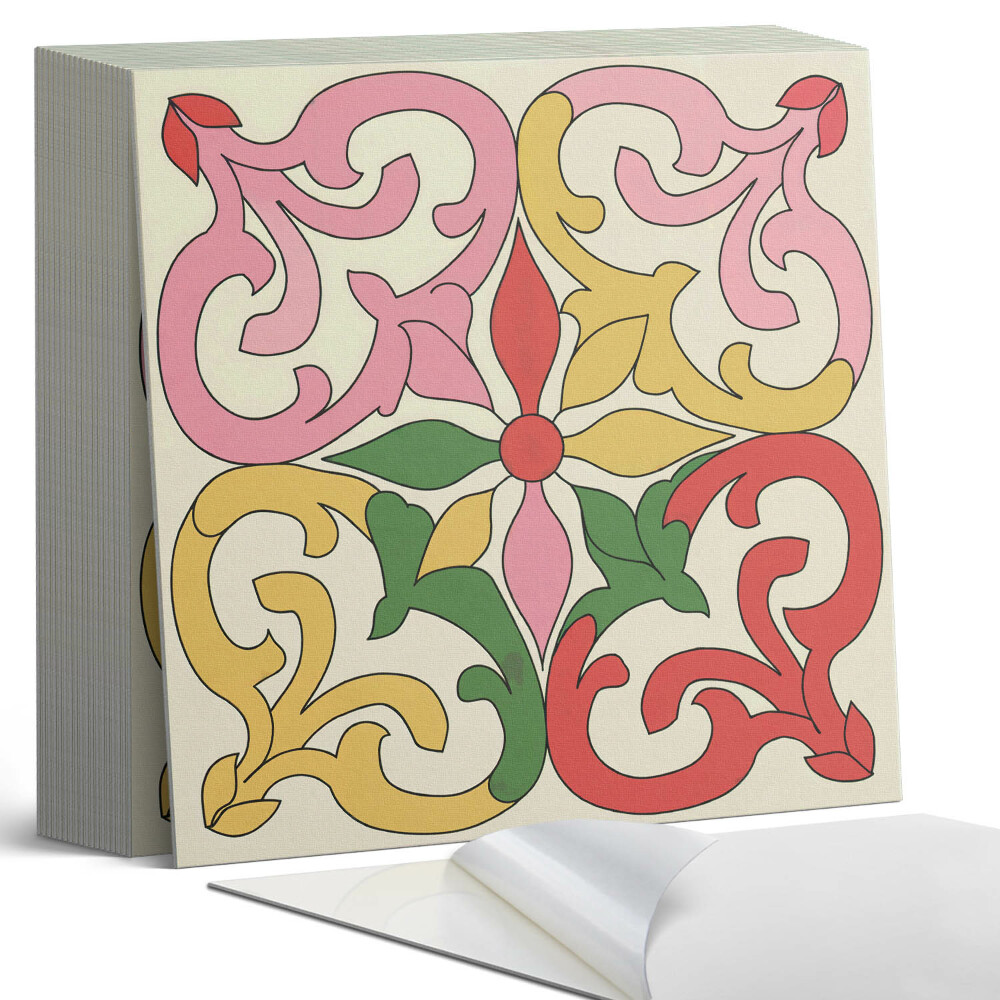 Samoprzylepne płytki na ścianę Kwiatowy motyw z dekoracyjnymi detalami