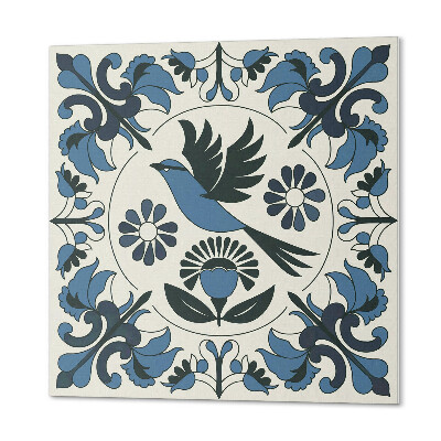 Samoprzylepne płytki Grafika z ptakiem otoczonym kwiatami