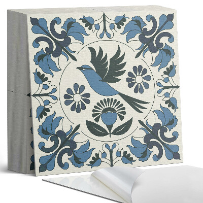 Samoprzylepne płytki Motyw ptaka wśród kolorowych kwiatów