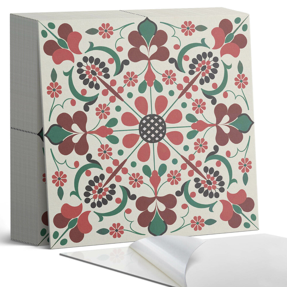 Samoprzylepne płytki na ścianę Kwiatowa harmonia w symetrycznym stylu